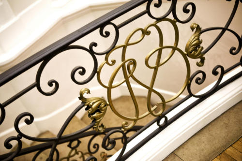 Wrought iron handrail in a French house
